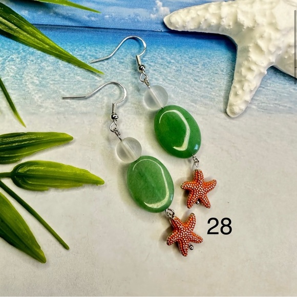 3/$20 Starfish and Frosted Glass Earrings - Pick Your Fave! - Picture 13 of 13